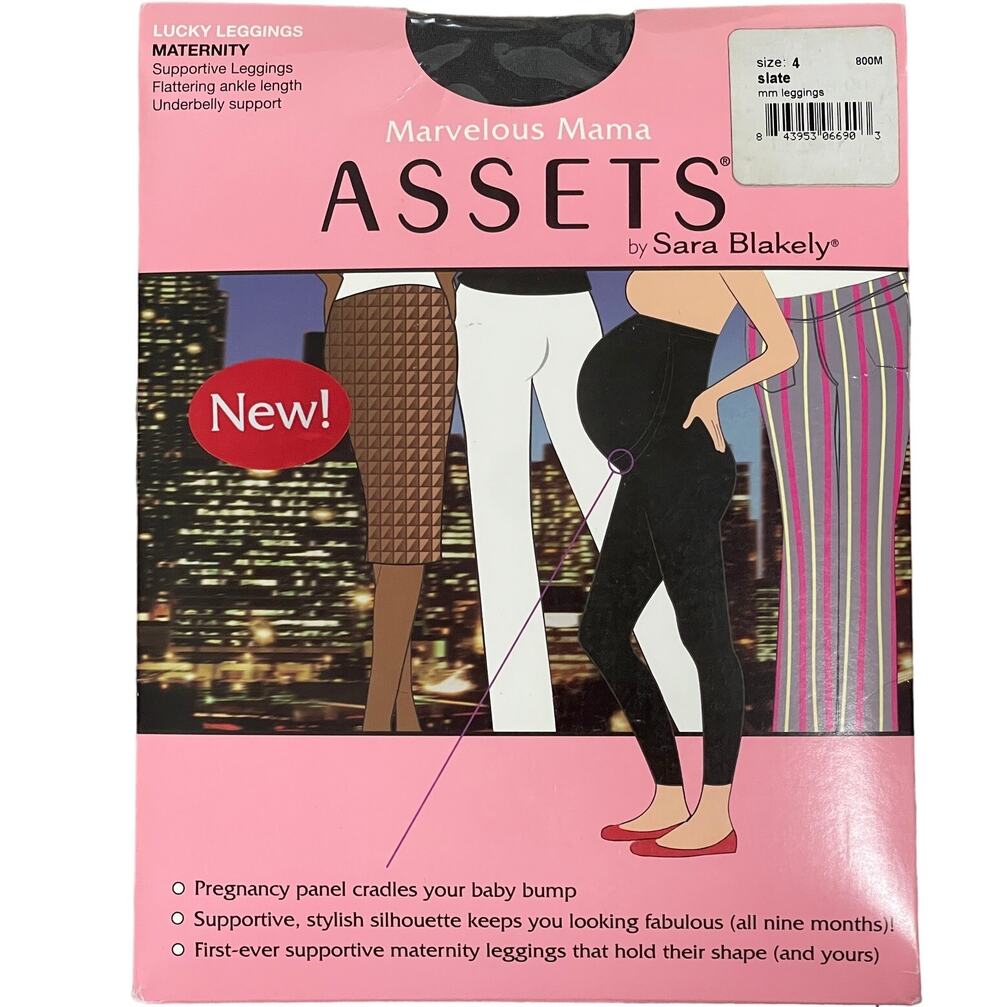 Assets by Sara Blakely Marvelous Mama Lucky Leggings 800M - Slate - Size 4